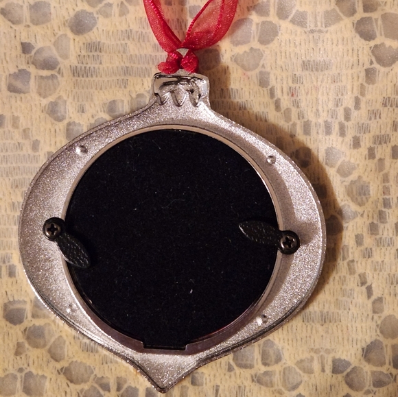 Steelers Red Ornament Frame Photo Metal Christmas Ball Bling Silver Snowflakes - Picture 4 of 5